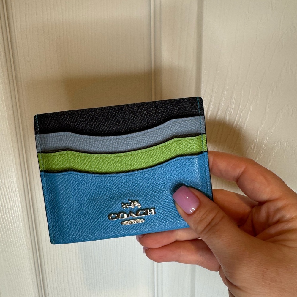 Coach Blue and Green Card Holder